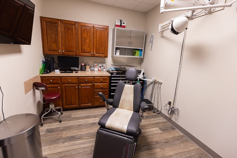 Patient relaxing in dental chair