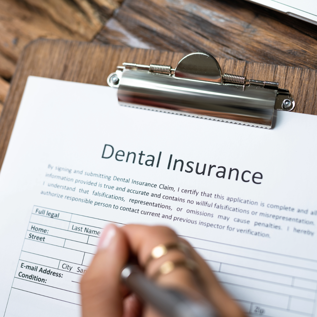 Clip board holding dental insurance form